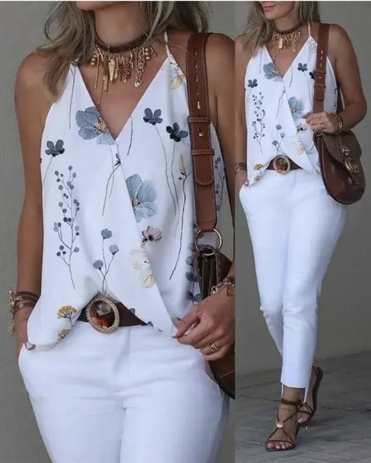 Blusa Blanca de Flores